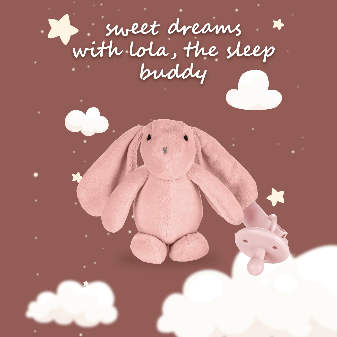 Sleep Buddy LoLa - Einschlafhilfe Silikon Schnuller mit Kuscheltier