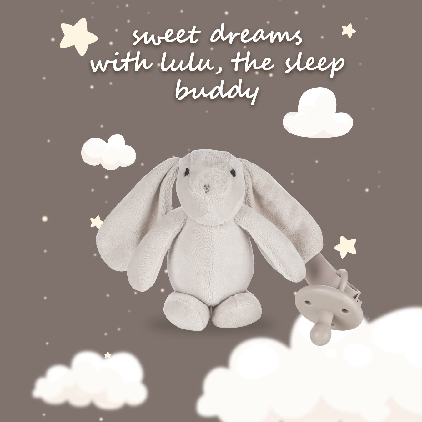 Sleep Buddy LuLu - Einschlafhilfe Silikon Schnuller mit Kuscheltier