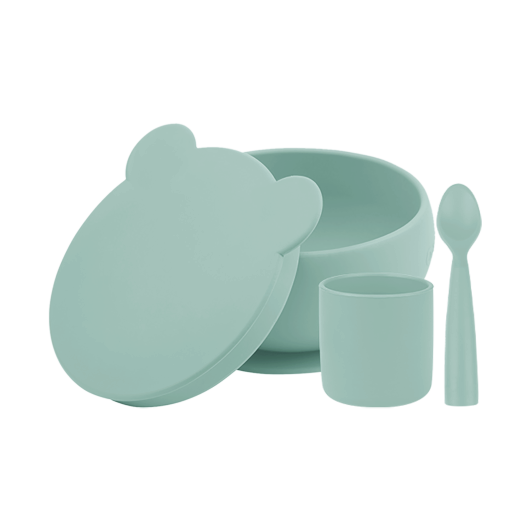 BLW Set I - Silikon Esslernset 3-teilig (Schale+Becher+Löffel)