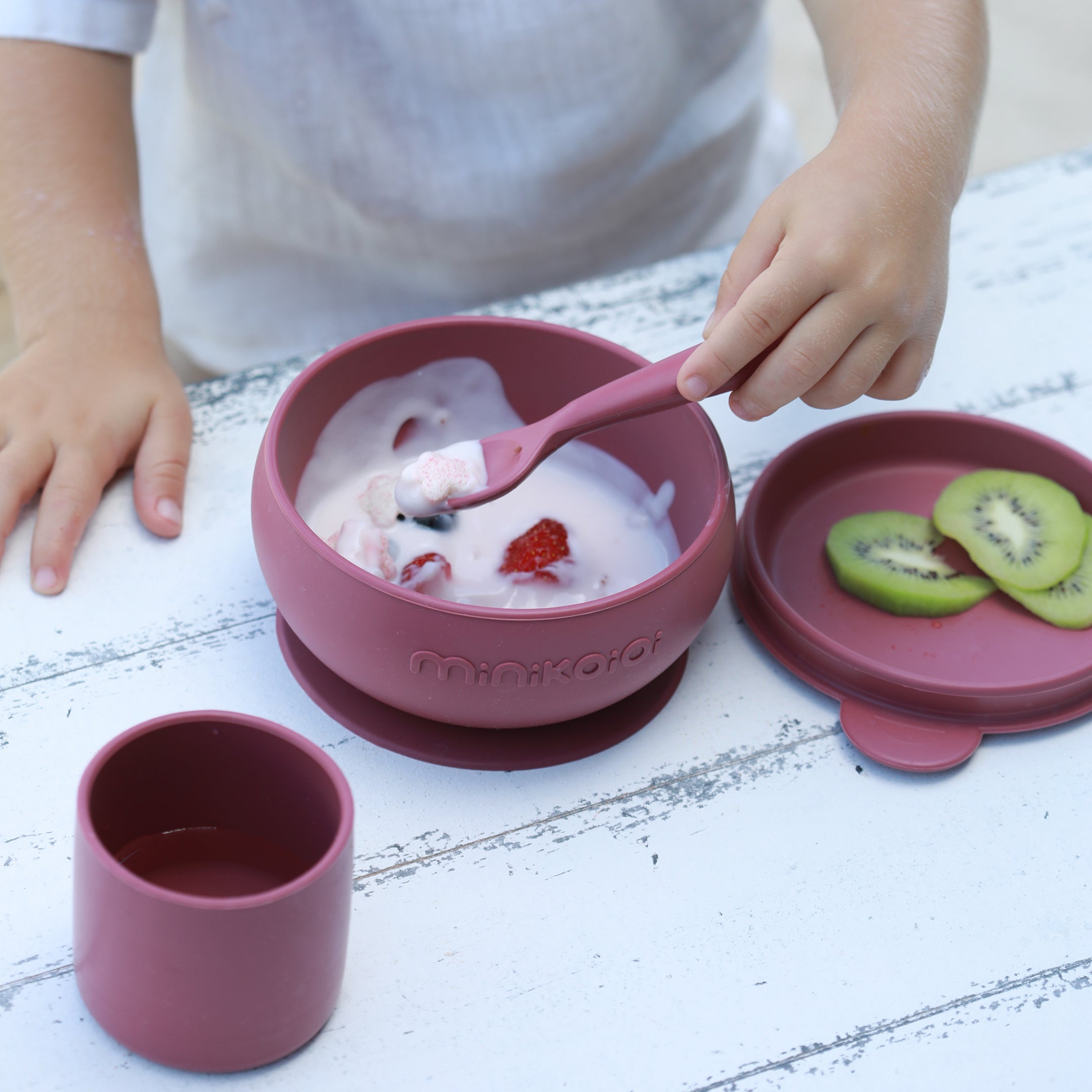 BLW Set I - Silikon Esslernset 3-teilig (Schale+Becher+Löffel)