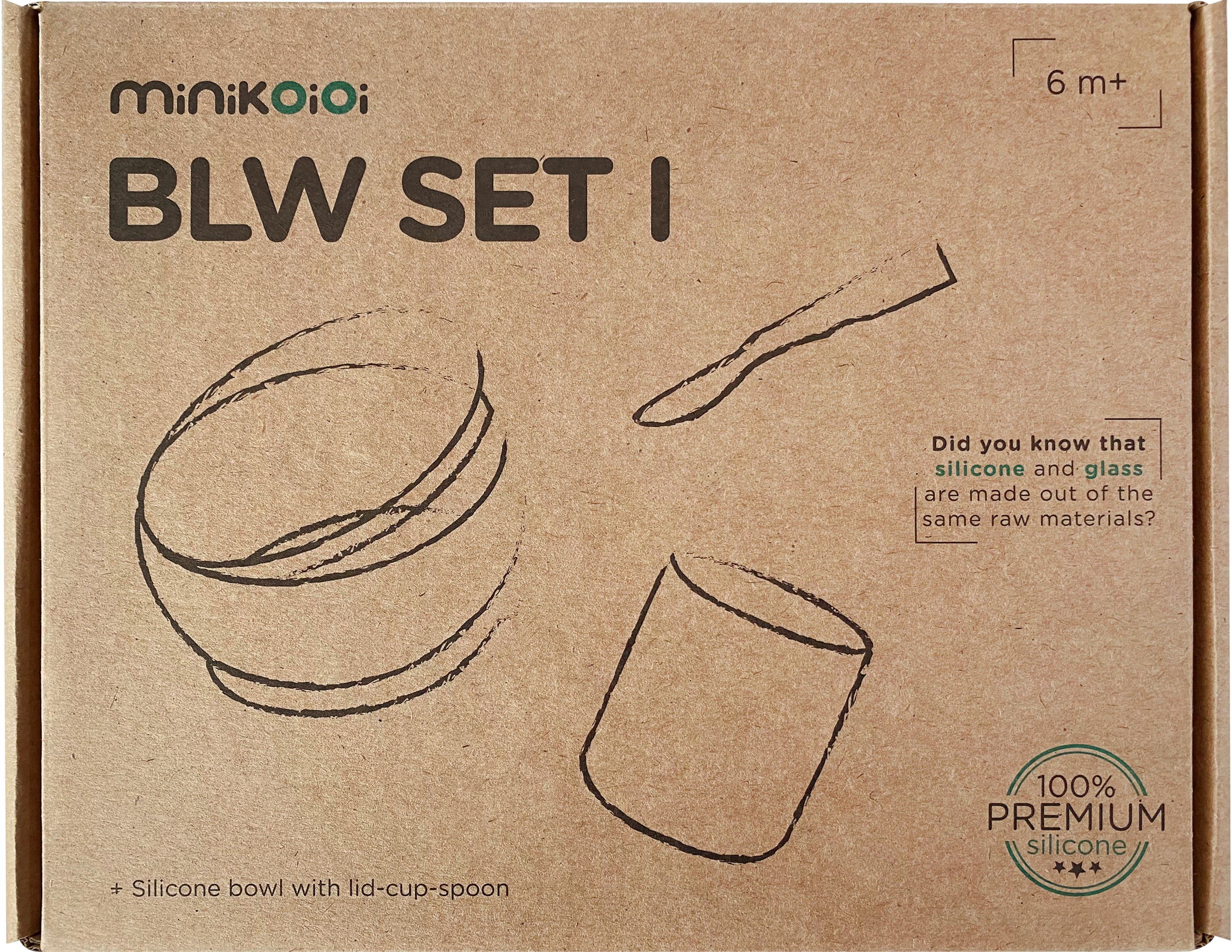 BLW Set I - Silikon Esslernset 3-teilig (Schale+Becher+Löffel)