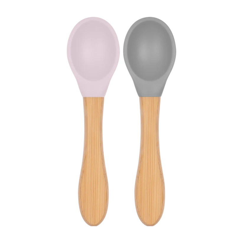 Basics Scoops – Silikon Babylöffel mit Bambusgriff 2er Set