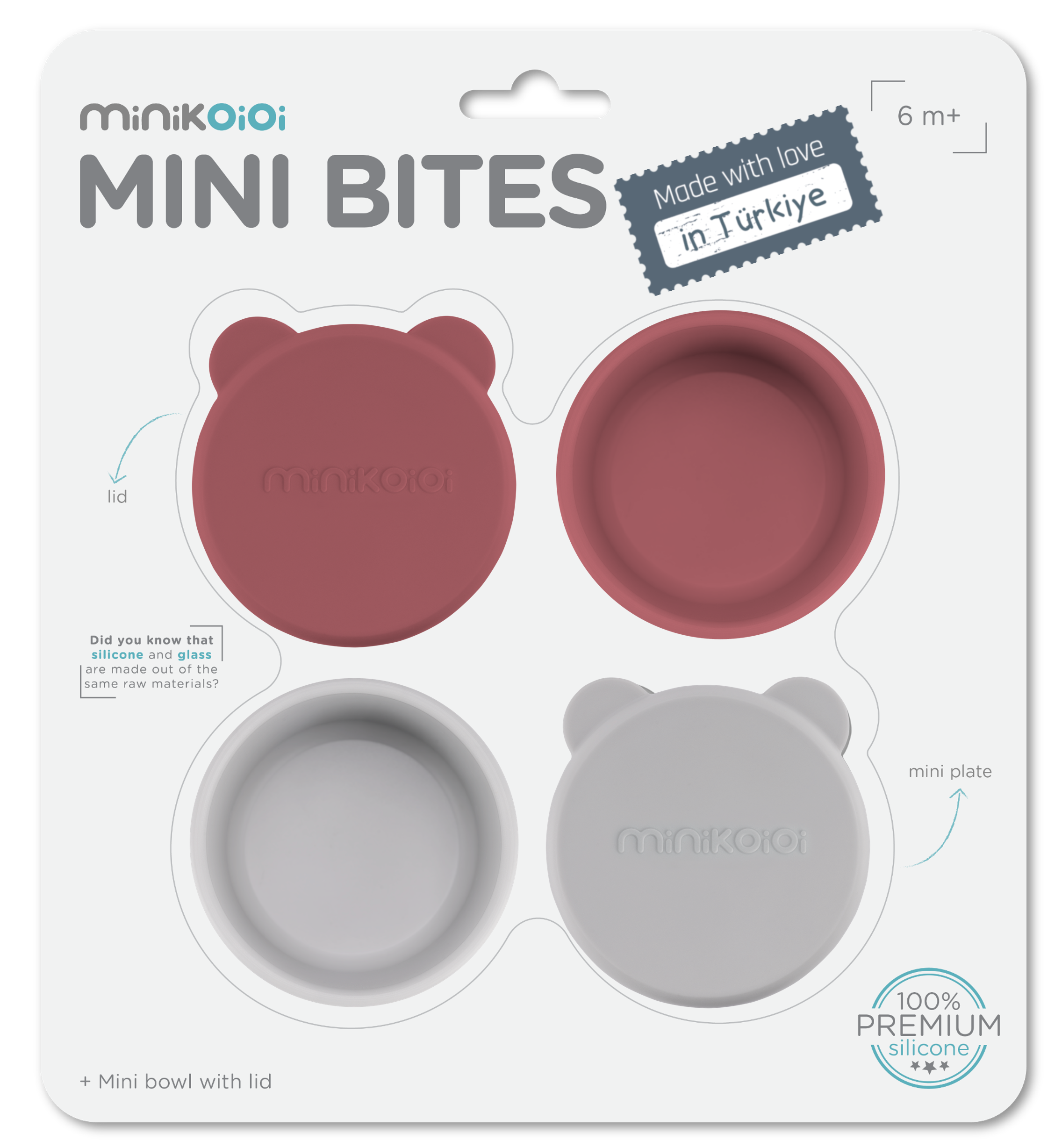 Mini Bites – Kapaklı 2'li Silikon Mini Kase Seti