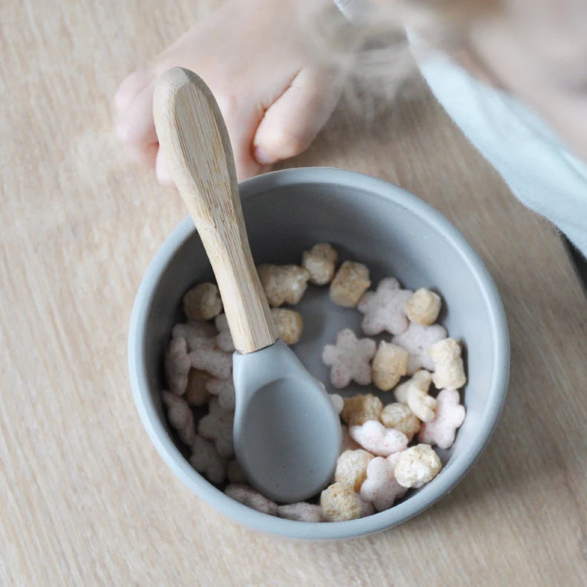 Basics Scoops – Silikon Babylöffel mit Bambusgriff 2er Set