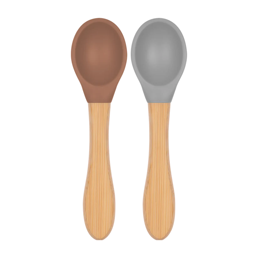 Basics Scoops – Silikon Babylöffel mit Bambusgriff 2er Set
