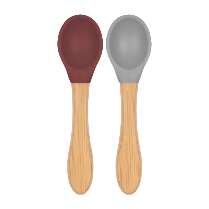 Basics Scoops – Silikon Babylöffel mit Bambusgriff 2er Set