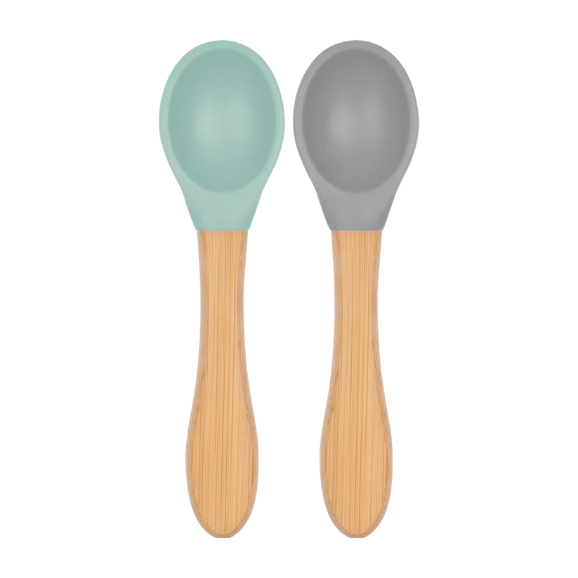 Basics Scoops – Silikon Babylöffel mit Bambusgriff 2er Set