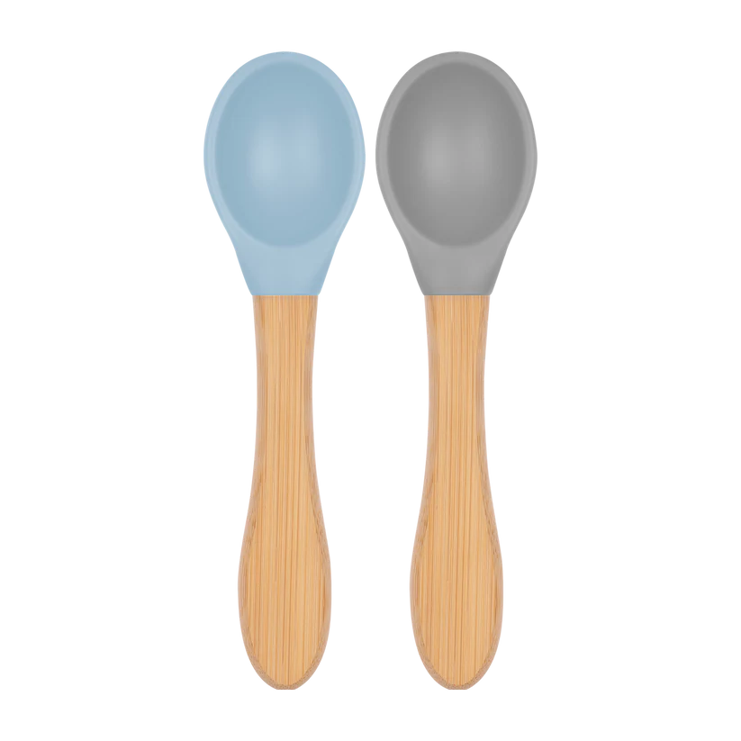 Basics Scoops – Silikon Babylöffel mit Bambusgriff 2er Set