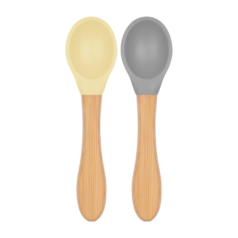 Basics Scoops – Silikon Babylöffel mit Bambusgriff 2er Set