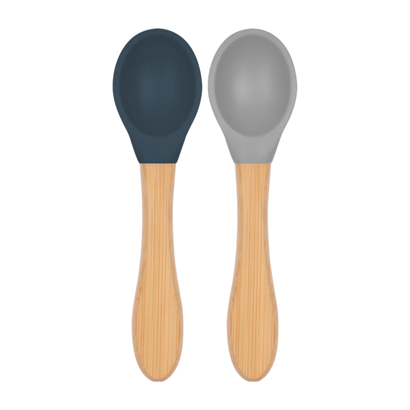 Basics Scoops – Silikon Babylöffel mit Bambusgriff 2er Set