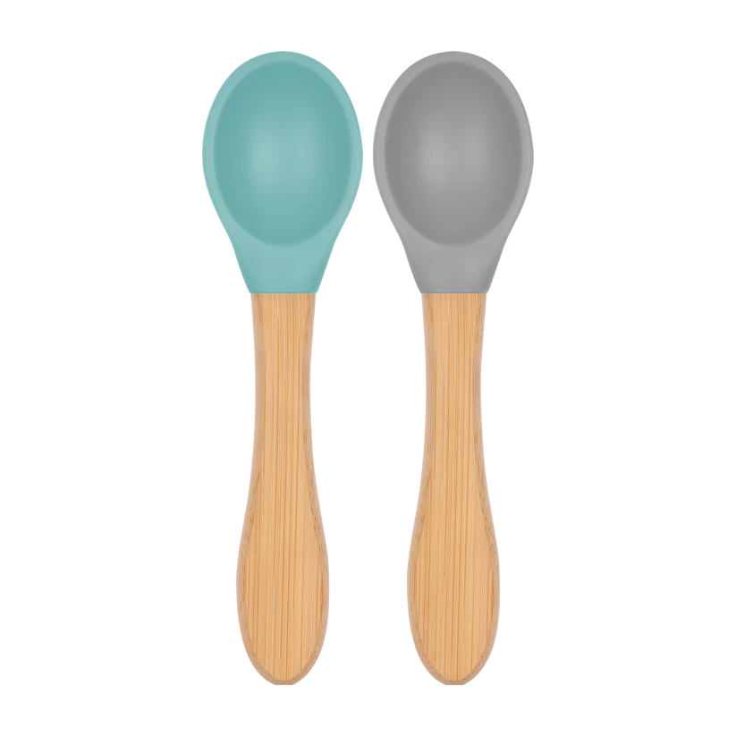 Basics Scoops – Silikon Babylöffel mit Bambusgriff 2er Set